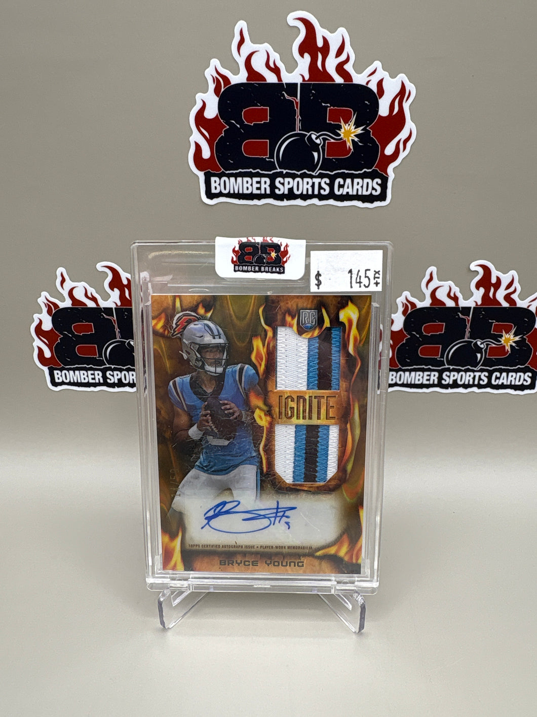 Bryce Young 2024 Topps Resurgence Gold Refractor Dual Patch Auto RC 14/50