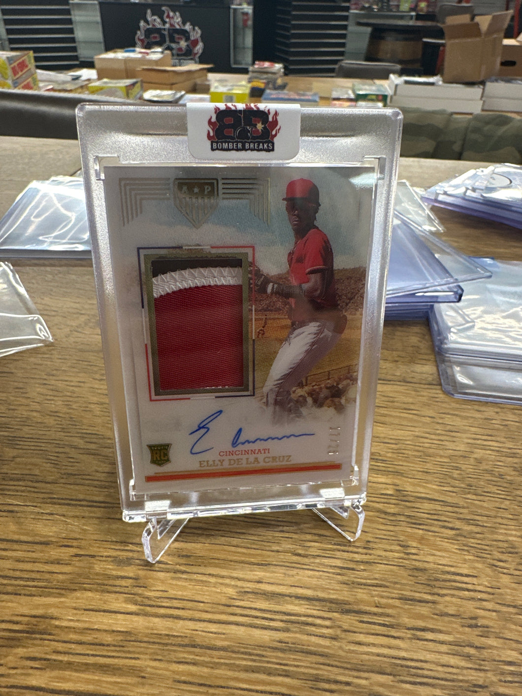 Elly De La Cruz 2023 Panini America's Pastime Jumbo Patch Auto RC 17/25