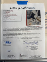 Load image into Gallery viewer, Nolan Ryan Fighting Robin Ventura Signed Framed Picture Inscription “Let’s Stop The Violence” 17 3/4 x 19 1/4 JSA &amp; Foundation Authenticity
