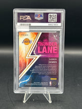 Load image into Gallery viewer, LeBron James 2023 Panini Select Thunder Lane - Green Prizm #8 PSA 10
