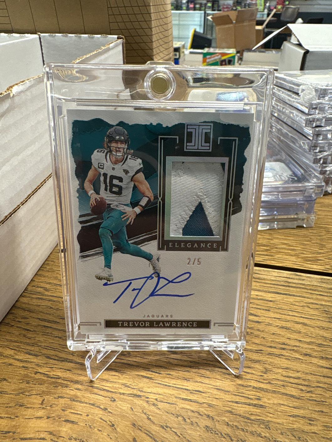 Trevor Lawrence 2023 Panini Impeccable Elegance Patch Auto 2/5