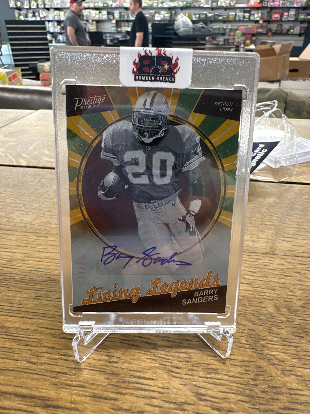 Barry Sanders 2023 Panini Prestige Living Legends Gold Auto 08/10