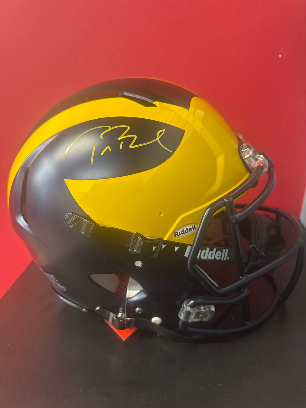 Tom Brady Autographed AUTHENTIC MIchigan Riddell Full Size Speed Helmet - Fanatics Holo