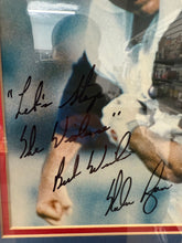 Load image into Gallery viewer, Nolan Ryan Fighting Robin Ventura Signed Framed Picture Inscription “Let’s Stop The Violence” 17 3/4 x 19 1/4 JSA &amp; Foundation Authenticity
