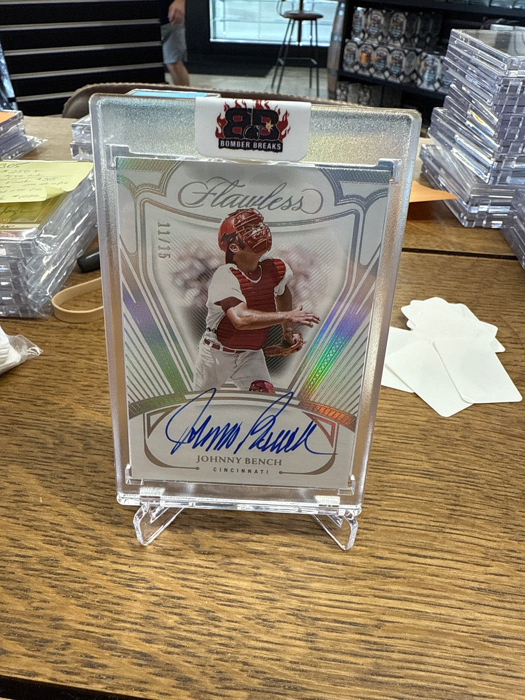 Johnny Bench 2024 Panini Flawless Auto 11/15