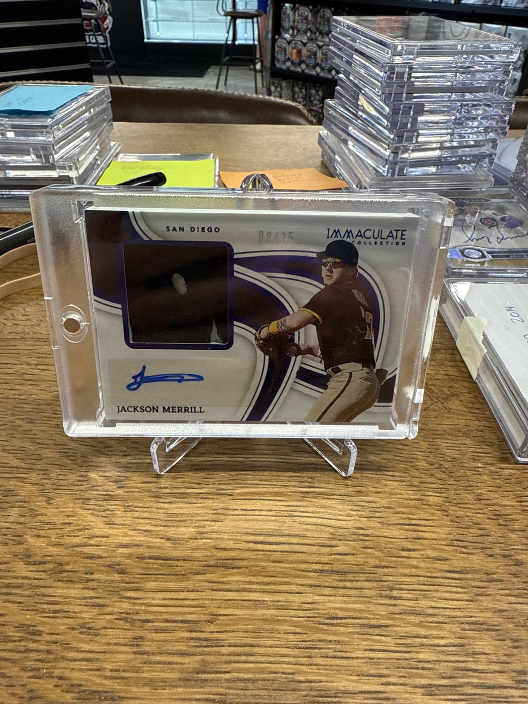 Jackson Merrill 2023 Panini Immaculate Jumbo Fielding Glove Patch Auto 09/25