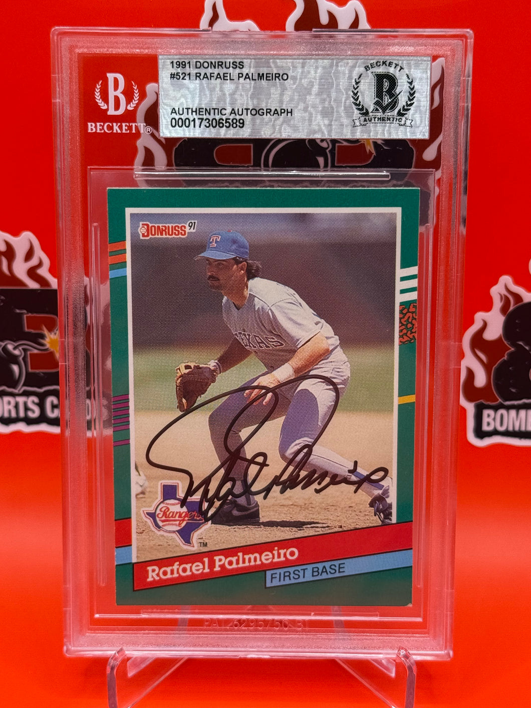Rafael Palmeiro 1991 Donruss Autograph Beckett Authentication