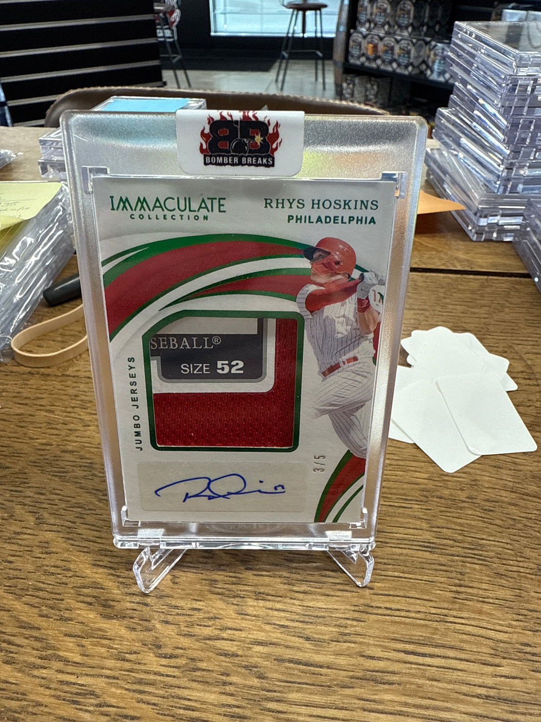 Rhys Hoskins 2019 Panini Immaculate Laundry Tag Auto 3/5