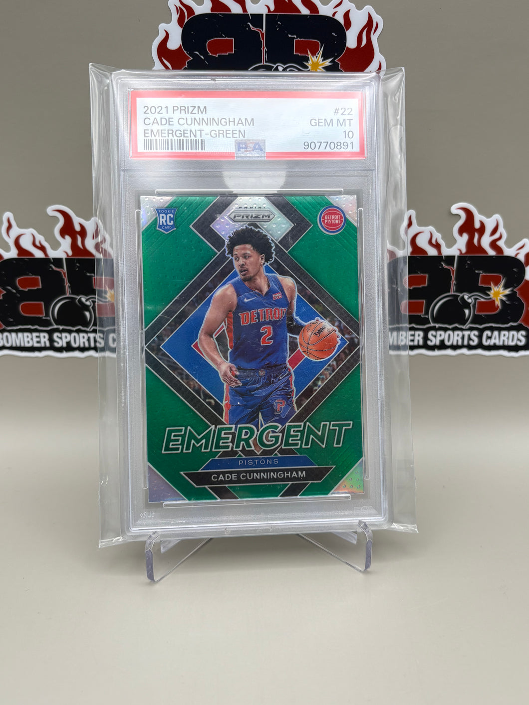 2021 Prizm Cade Cunningham Emergent Green Rookie Card