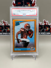 Load image into Gallery viewer, 2018 Panini Optic Nick Chubb Orange #31/199 Jersey Match PSA 10
