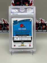 Load image into Gallery viewer, 2018 Panini Optic Nick Chubb Orange #31/199 Jersey Match PSA 10
