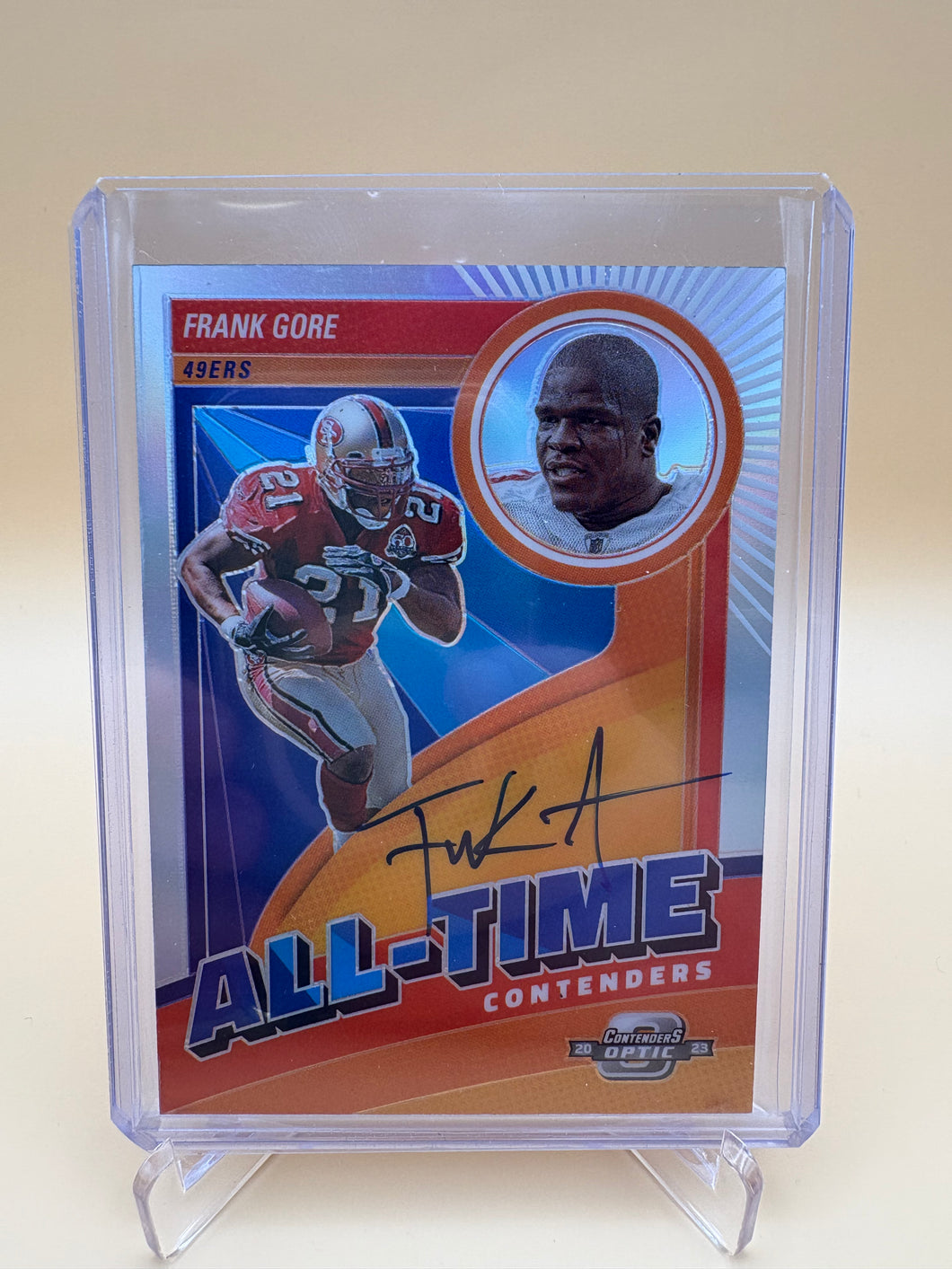 Frank Gore 2023 Contenders Optic Blue Autograph #/25