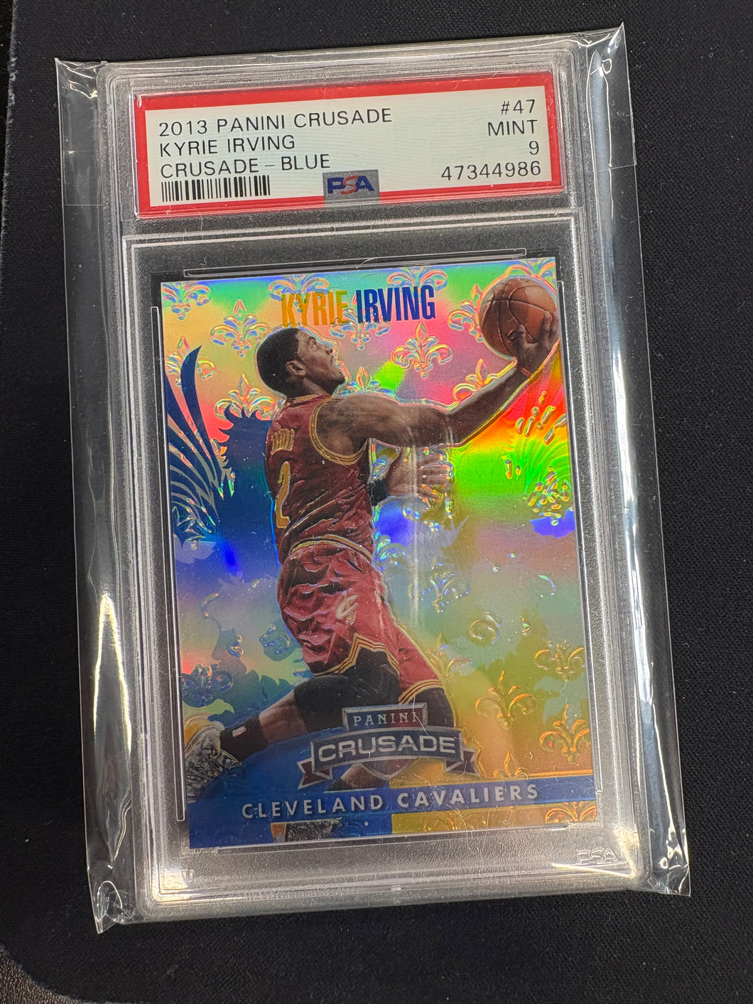 KYRIE IRVING 2013 PANINI CRUSADE BLUE PARALLEL PSA 9