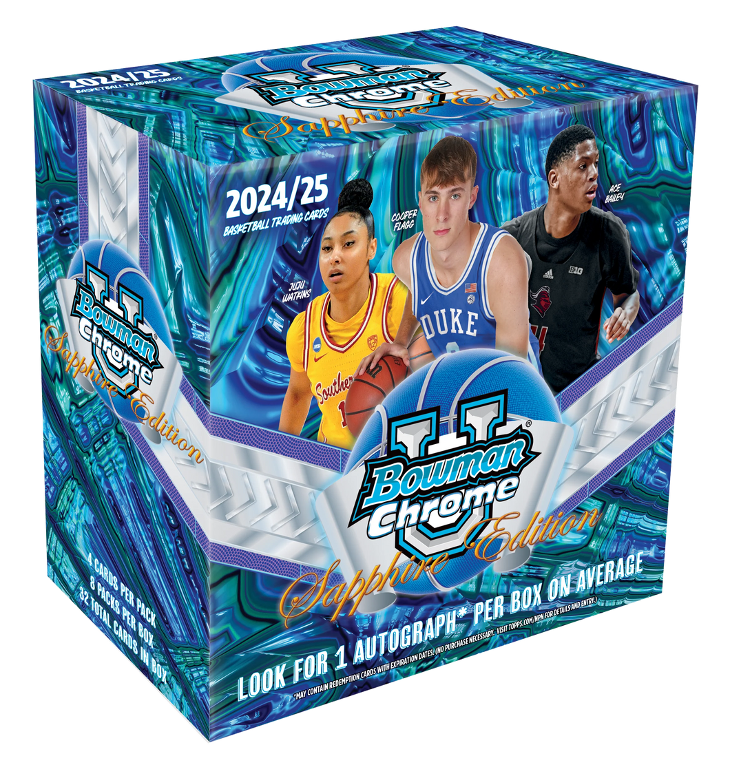 2024/25 Bowman Chrome University Basketball Sapphire 10 Box Case