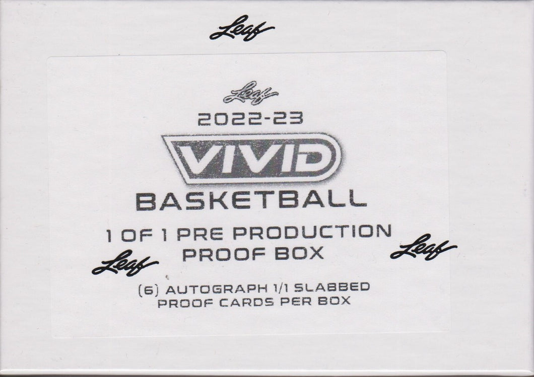 2022/23 Leaf Vivid Basketball Pre-Production Proof Box